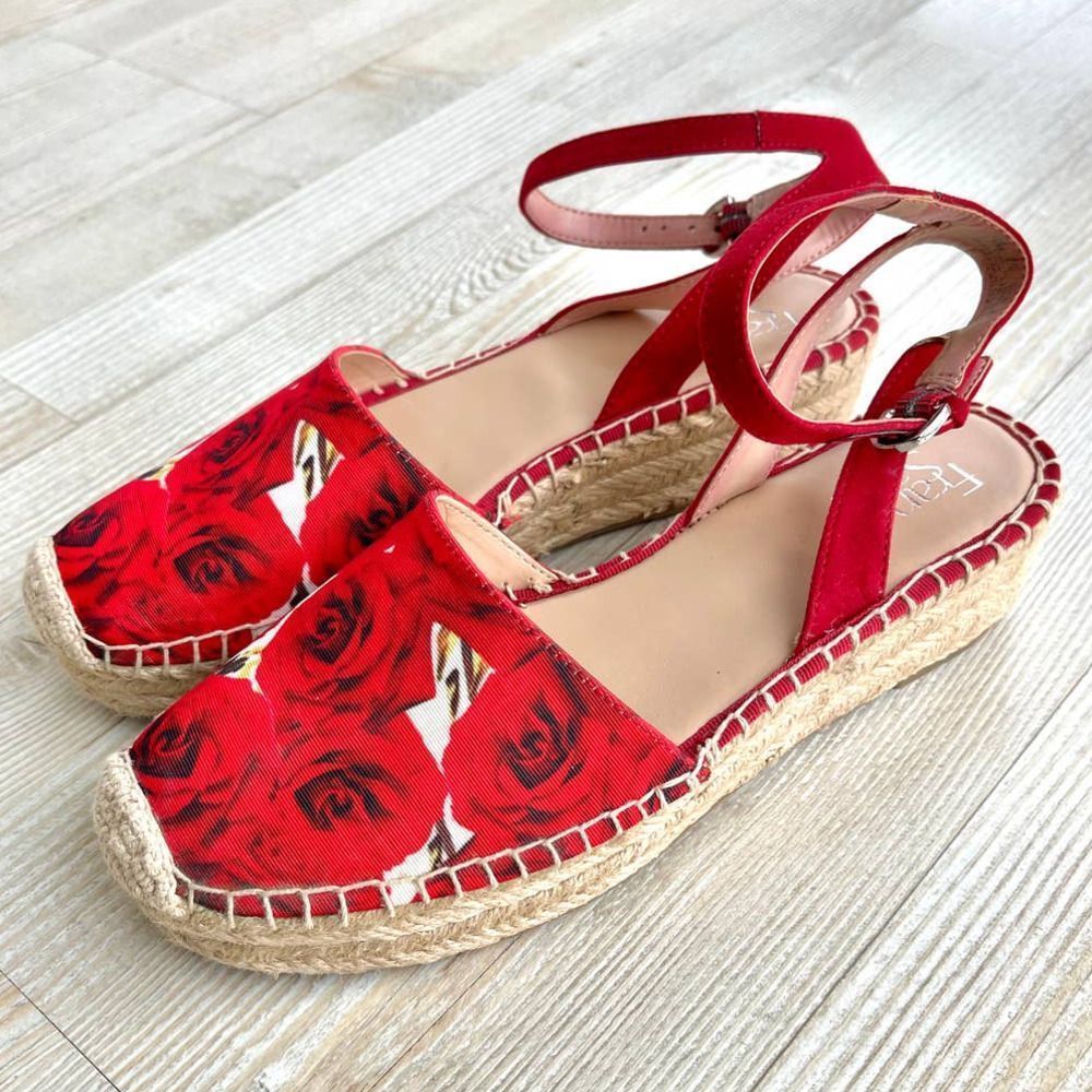 NEW Franco Sarto Lariza Rose Print Espadrilles | Size 7.5